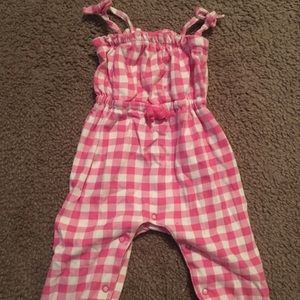Pink and white romper